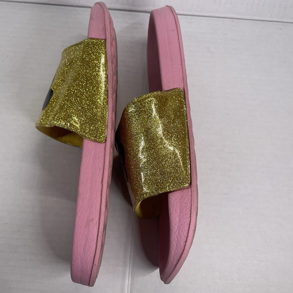 Disney Minnie Mouse Flip Flops Womens Slides Size 9 Pink Gold Minnie Mickey - Picture 5 of 8